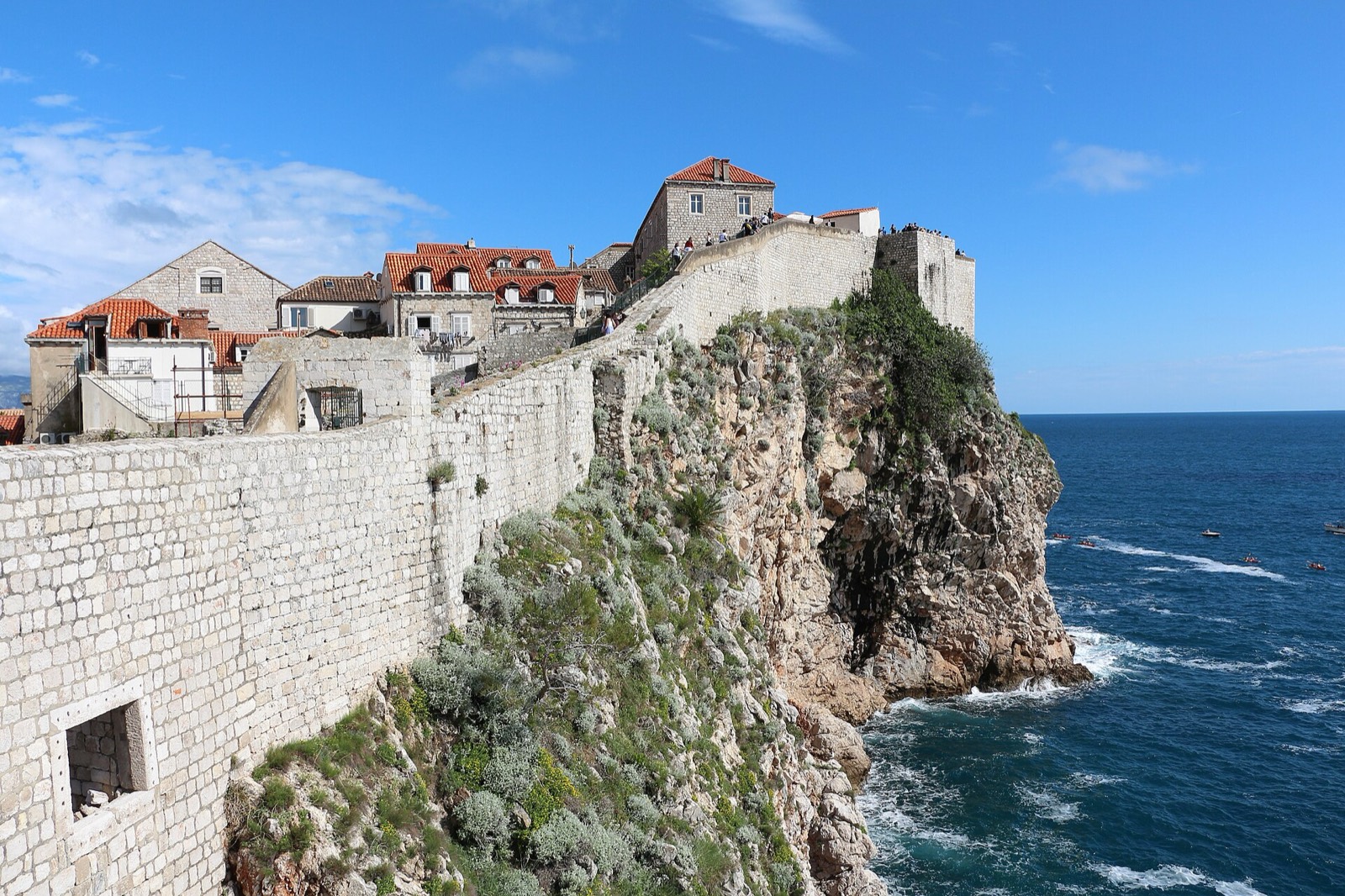 Dubrovnik's city walls above the Adriatic