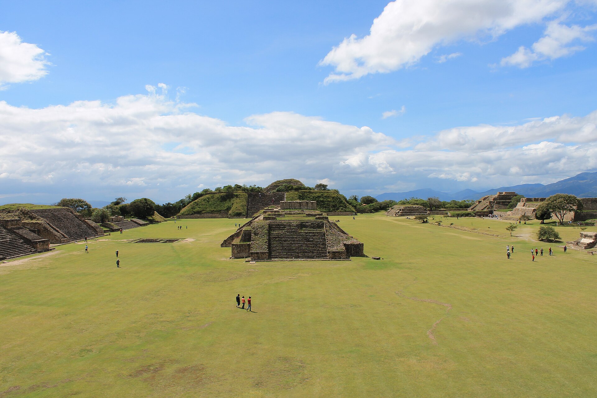 The Grand Plaza of the Zapotec site of Monte Albán above the Oaxaca valley
