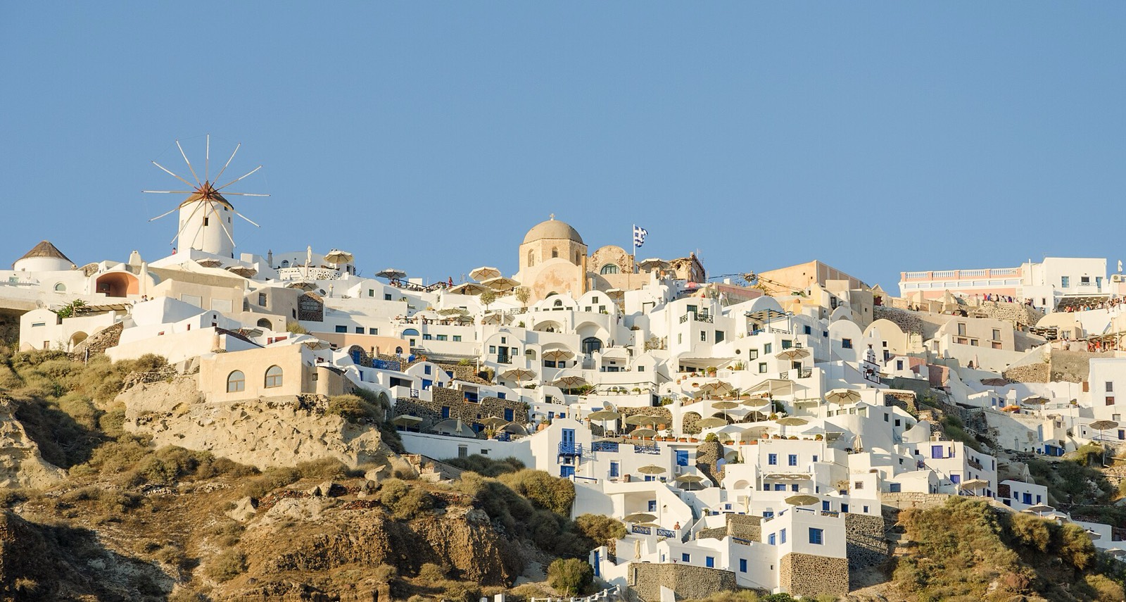 Whitewashed buildings of Oia on Santorini